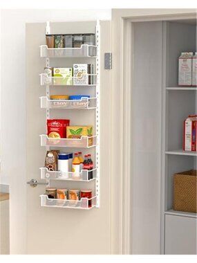 Over Door Pantry Organizer 6 Tier Storage Rack Kitchen Bathroom Metal